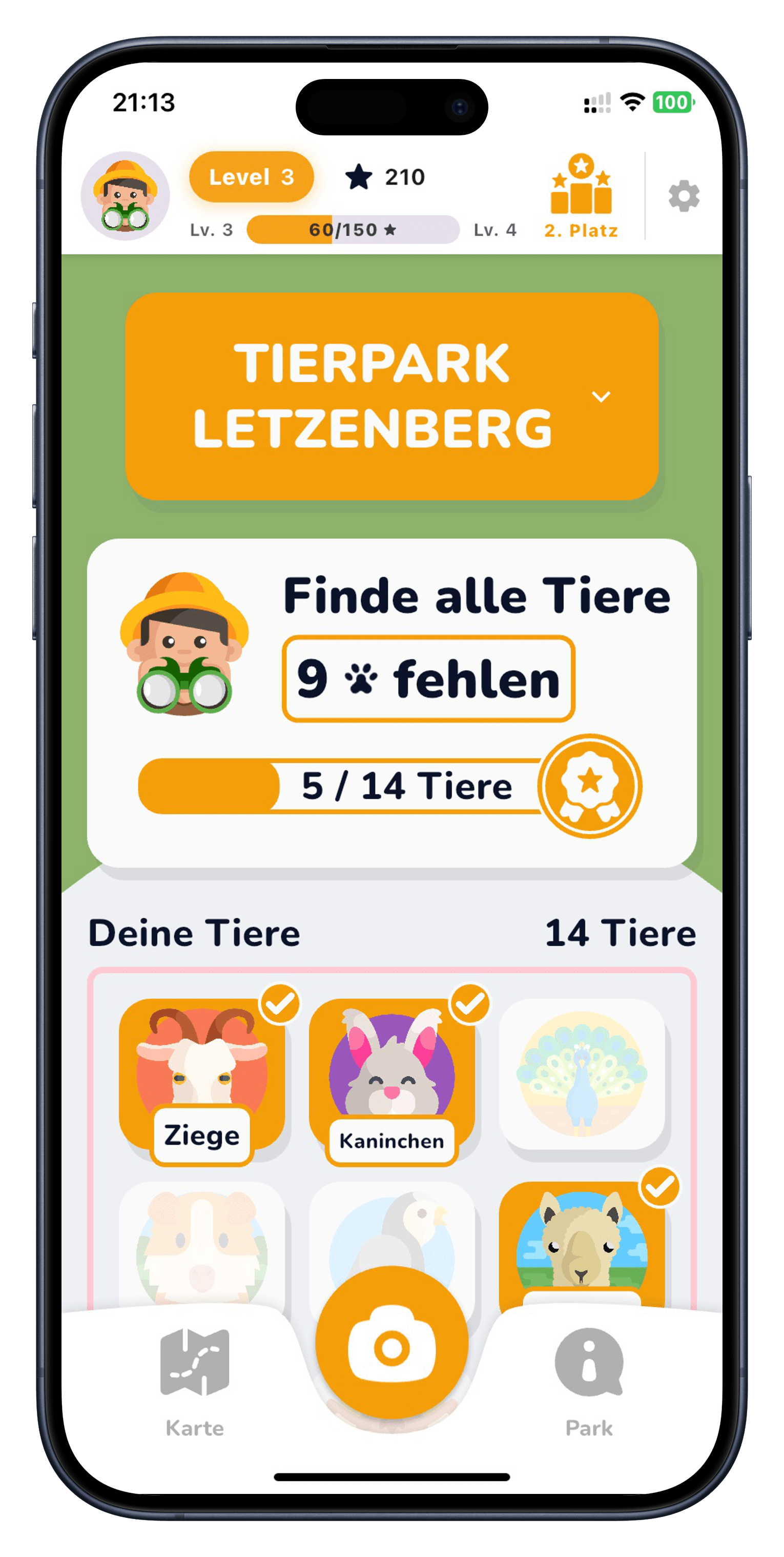 App Screenshot Startseite